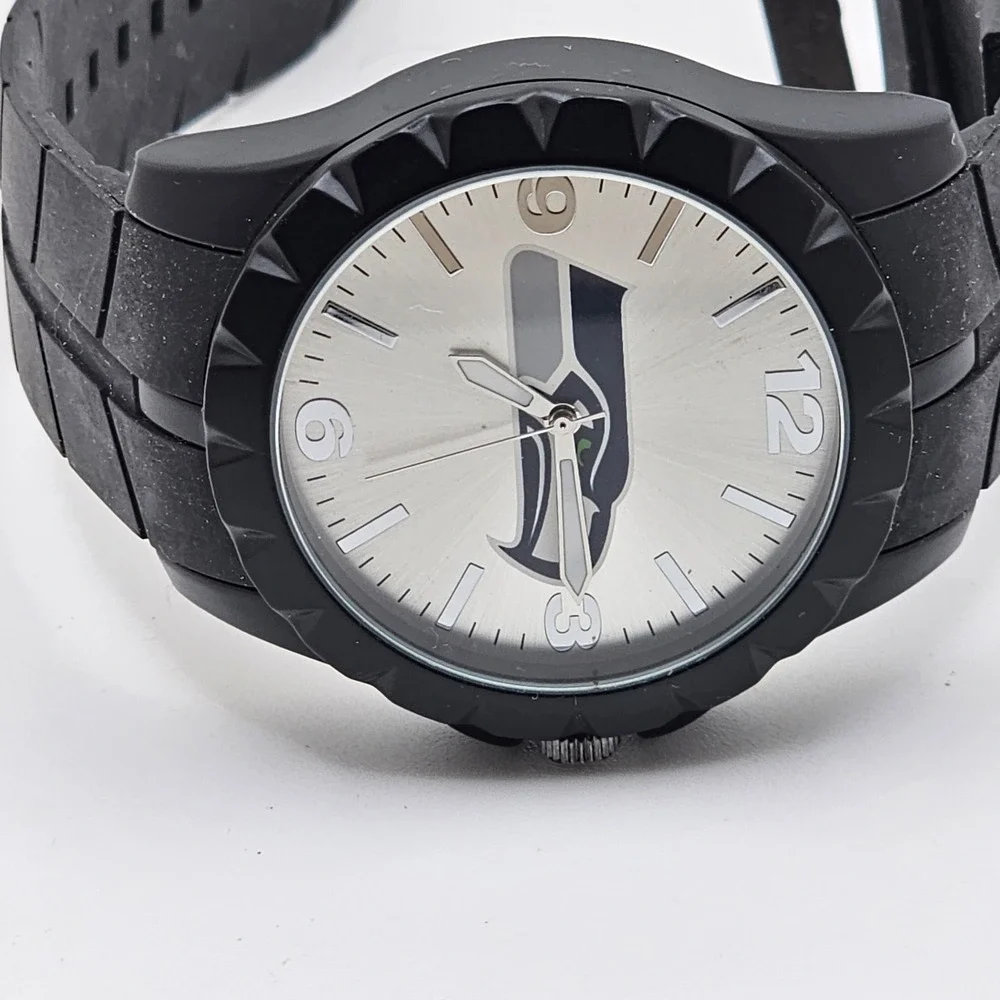 Seattle Seahawks Game Time Football Watch Black Metal Heavy